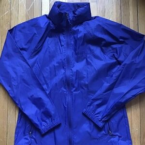 SPORTY L.L. Bean Ladies Small Navy Blue Ligthweight Active Zip Up Jacket,MINT